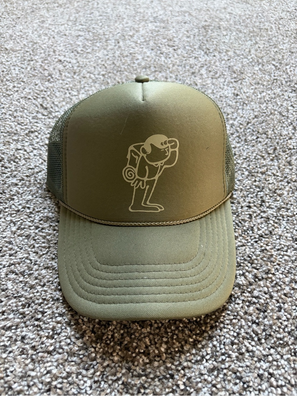 OTTO Olive Green Trucker Hat with Hiker Outline
